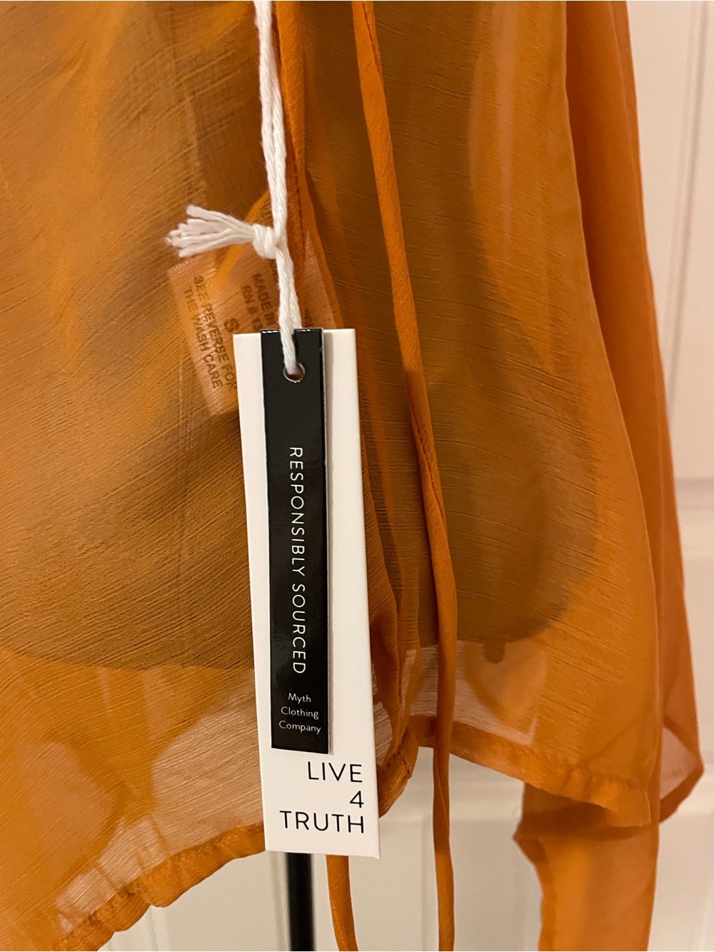 Live 4 Truth Rust-Orange Sequin-Trim Sheer Handkerchief Hem Camisole - Picture 2 of 6